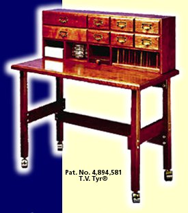 T.V. Tyr - flyfishing, tying desk, flytying bench, fly tying bench,  flytyers table, furniture